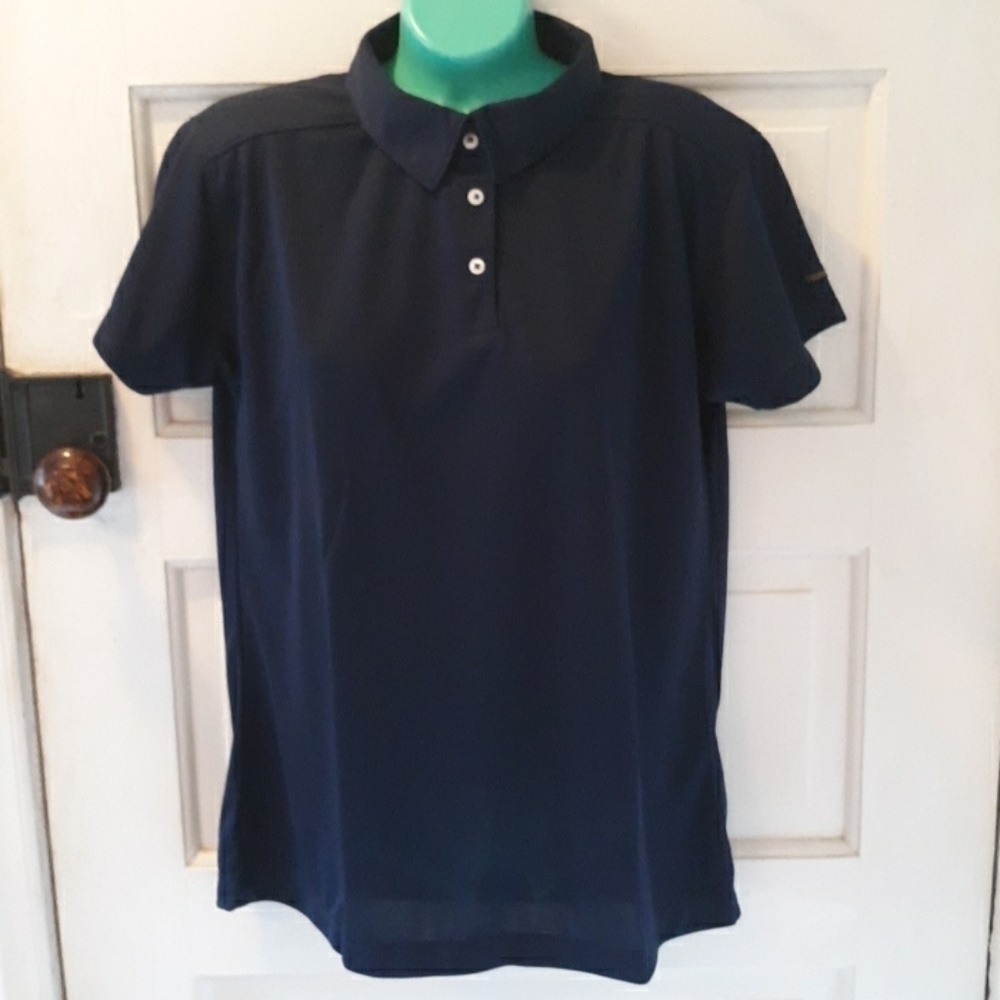 Cross Creek womans blue microfiber polo medium